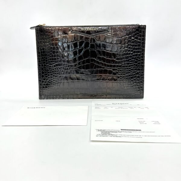 Givenchy	Clutch Croc Embossed Leather - Image 2