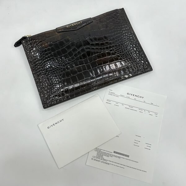 Givenchy	Clutch Croc Embossed Leather - Image 3