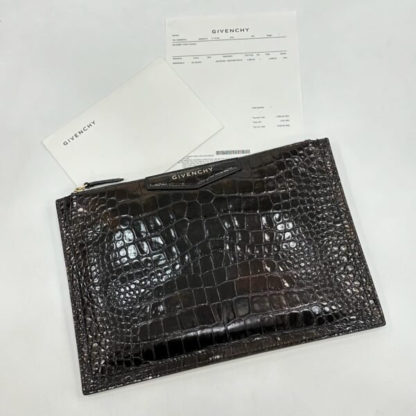 Givenchy	Clutch Croc Embossed Leather - Image 4
