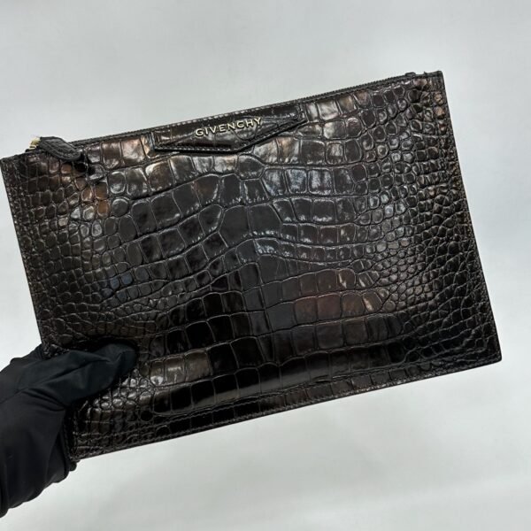 Givenchy	Clutch Croc Embossed Leather - Image 5