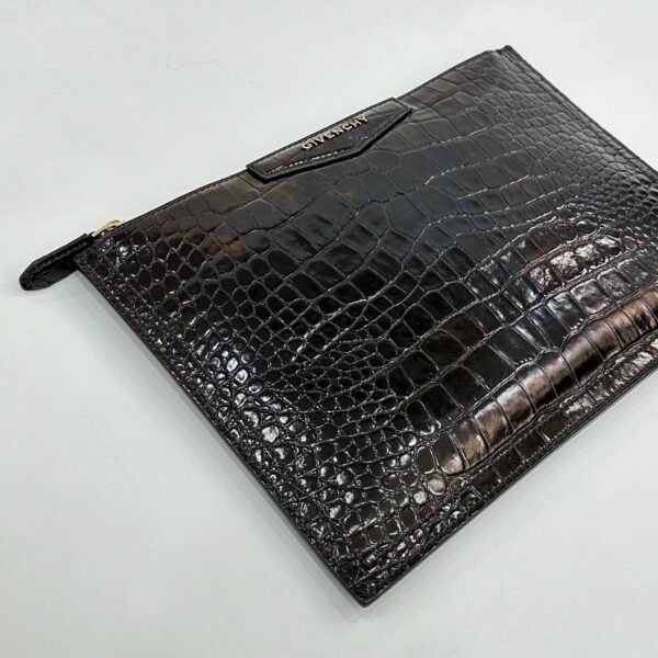 Givenchy	Clutch Croc Embossed Leather - Image 8
