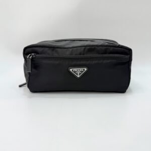 Prada Nylon Travel Pouch Pouch Nero (Black) Silver 258