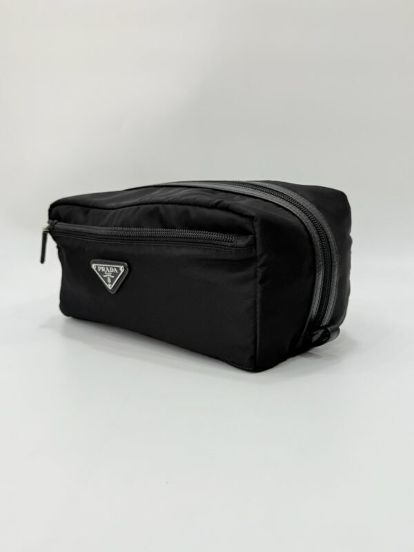 Prada Nylon Travel Pouch Pouch Nero (Black) Silver 258