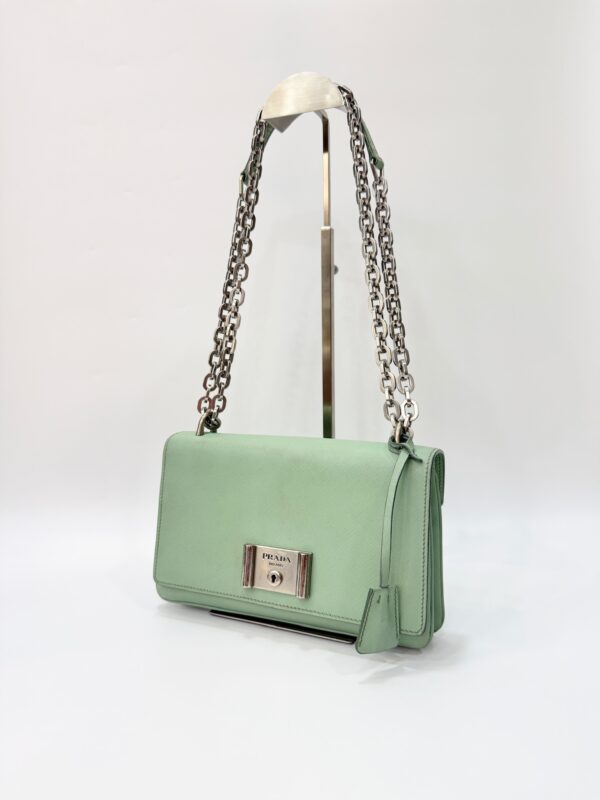 Prada Saffiano Lock Flap Chain - Image 3